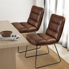 Homy Casa Upholstered Meeting Room Chairs - Distressed Brown Suede Faux Leather - 2 Pack-Item Dimensions: 20" L x 27" W x 35" H, 250 lbs weight capacity.