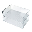 Azar - Grand bac de rangement empilable en plastique - 2,5 po x 8,62 po x 6,5 po - Transparent - Paquet de 4-Garde le contenu visible tout en maintenant un aspect soigné et sans désordre