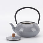 Minimal Enamelled Cast Iron Teapot - Classic Grey - 0.6 L-Distributes heat evenly, maintains temperature longer