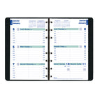 Blueline 2026 Essential Weekly Indexed Planner - 8" x 5" - Bilingual - Black-Twin-wire binding with soft lizard cover