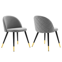 Modway Cordial Dining Chairs - Light Grey - 2 Pack-Retro Modern Dining Side Chairs