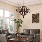 Modway Catapult Chandelier - Antique Brass-Steel and Distressed Hardwood