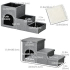 PawHut Dog Stairs with Storage Boxes and Condo for High Beds - Grey-The top of the step can be opened for added storage 