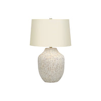 Monarch Specialties 26" H Transitional Table Lamp - Cream Ceramic / Ivory / Cream Shade-Transitional style with a vase-like shape, this 26"h textured cream ceramic table lamp topped with an ivory linen drum shade and finished with a gold finial on top, will bring fashionable, casual style to any living room, bedroom, or home office space