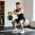 Soozier 4-in-1 Adjustable Dumbbell Set - 55 lb Free Weights Set - Green-Non-slip handlebars, making it easy to hold and lift 
