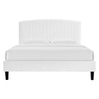 Modway Alessi Performance Velvet Full Platform Bed - White-Performance Velvet Upholstery