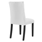Modway Duchess Button Tufted Fabric Dining Chair - White-Chair Weight Capacity: 286 lbs.