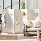 HOMCOM 6 Panel Freestanding Room Divider with Pegboard Display for Home Office - White-Pegboard details and X-shaped accents add a classic touch 
