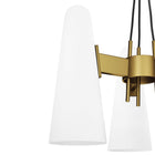 Modway Beacon 3-Light Pendant Light - Opal/Satin Brass-Professional Installation Required