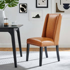 Modway Baron Vegan Leather Dining Chair - Tan-Dense Foam Padding