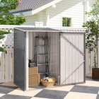 Outsunny 3' x 3' Lean-to Garden Storage Shed - Light Grey-Corrugated steel frame, galvanized for extra strength  
