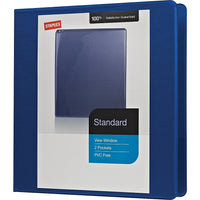 Staples® – Reliure de présentation standard à anneaux en D, 1 1/2 po, bleu-Les anneaux en D sont dotés d'une plus grande capacité de feuilles que les anneaux ronds de la même grandeur