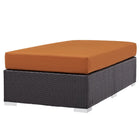Modway Convene Outdoor Patio Fabric Rectangle Ottoman - Espresso/Orange-Water & UV Resistant
