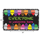 Ashley Productions The Original Fun Mat Welcome Mat - 18" x 30" - Everyone Welcome Crayons Composition-Slip-Resistant and Durable: Heavy-duty rubber backing ensures safety and durability, perfect for high-traffic areas.