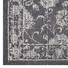 Modway Kazia Distressed Floral Lattice Area Rug - 8 ft W x 10 ft L - Dark Grey/Ivory-100% Polyester Microfiber