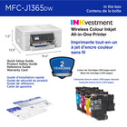 Brother INKvestment MFC-J1365DW Wireless Inkjet All-in-One Printer - Colour - Auto Duplex Printing - 1.8” Colour Display-Reliable print quality in colour or black and white