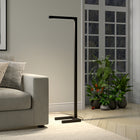 Hudson&Canal - Lampadaire à DEL intégré Malin (132 cm) avec abat-jour en métal - Bronze noirci-Comprend un cordon de 8 pieds avec interrupteur à bouton-poussoir sur le dessus