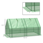 Outsunny 6' x 3' x 3' Portable Tunnel Greenhouse with Large Zipper Doors & Water/UV PE Cover Green- Roll-up zippered 2 doors allow for easy access and air ventilation   
 