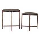 Zuo Gema Coffee Table - Bronze - Set of 2-Recycled Sand Cast Glass round shape tabletop
