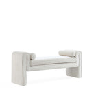 Manhattan Comfort - Banc moderne Concord 59" en tissu chenille - Ivoire-Comprend des butées en plastique réglables