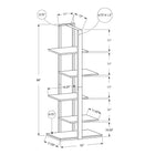 Monarch Specialties 7233 60"H Bookcase - White/Silver Metal-Modern industrial bookshelf in an open concept design is ideal in small homes, condos or apartments
