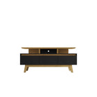 Manhattan Comfort Yonkers 62.99" Mid-Century Modern TV Stand - Black and Cinnamon-Mid-Century Modern TV Stands for Living Room and Bedroom use