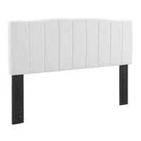 Modway Camilla Channel Tufted Performance Velvet Full/Queen Headboard - White-Glam Deco Full/Queen Headboard