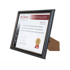 St. James Document/Certificate Frame - For 8.5" x 11" Letter Size Documents - Black with Gold Trim-Elegant black frame with gold trim for a professional look