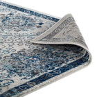 Modway Entourage Kensie Distressed Floral Moroccan Trellis Area Rug - 8 ft W x 10 ft L - Ivory/Blue-8