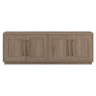 Hudson&Canal Tillman TV Stand for TV's up to 75" Antiqued Grey Oak-A transitional design accommodates TVs up to 75" for your entertaining space