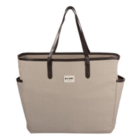 Gry Mattr - Sac fourre-tout en toile de coton-Toile de coton durable de 16 oz avec garnitures en cuir végétalien