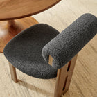 Modway Torian Boucle Fabric Dining Chair - Walnut Charcoal - Set of 2-Boucle Fabric Seating