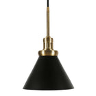 Hudson&Canal Zeno 8.5" Wide Pendant with Metal Shade - Blackened Bronze/Blackened Bronze-Paired with a blackened bronze cone metal shade