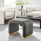 Modway Koda Performance Velvet Waterfall Stool - Brass/Storm Grey-Metal Base