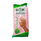 Globe Commercial Microfiber Cloth - 240GSM - 14" x 14" - Pink - 10 Pack-Withstands hundreds of launderings