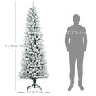 HOMCOM - Arbre de Noël artificiel floqué de 7 pieds avec base en acier - vert-La base stable en acier assure un soutien fiable 