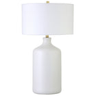 Hudson&Canal - Lampe de table Sloane en céramique de 74 cm de haut avec abat-jour en tissu, - Blanc mat/blanc-Design transitionnel pour votre salon, votre espace de travail ou votre table de chevet