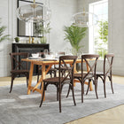 Flash Furniture - Chaise empilable en bois d'acajou à dossier en croix de la série HERCULES-S'empile jusqu'à 8 chaises de hauteur