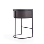 Manhattan Comfort - Cosmopolitan tabouret de bar moderne du milieu du siècle de 23,7 po en similicuir rembourré - galet et noir-Hauteur du siège : 29,5 po