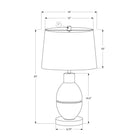Monarch Specialties 25" H Contemporary Table Lamp - Grey Resin / Black Shade-Equipped with a convenient on/off turn knob switch that operates up to a 100W bulb (not included), to effortlessly illuminate modern spaces