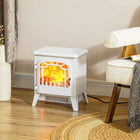 HOMCOM 14" 750/1500W Freestanding Electric Fireplace Heater - White-Covering an area of 161-215ft², suitable for your living room, bedroom and more 