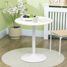 HOMCOM Round Dining Table with Non-slip Pad for Living Room - White-Two-seater size is excellent for placing it in your small kitchen and dining room