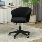 Vinsetto - Chaise de bureau sans accoudoirs en peluche avec hauteur réglable - noir-Tissu peluche (teddy) doux et confortable