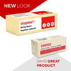 Staples Recycled Stickies Self-Stick Notes - 1-3/8" x 1-7/8" - Yellow - 12 Pack-Contains 30% post-consumer recycled content