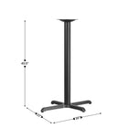 Flash Furniture Base en X de table de restaurant de 23,5 po x 29,5 po Pied central de 3 po de diamètre à hauteur du bar-Structure en fonte