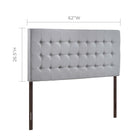 Modway Tinble Upholstered Fabric Queen Headboard - Sky Grey-Deep inset buttons