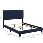 Modway Amira Performance Velvet Full Bed - Midnight Blue-Performance Velvet Upholstery