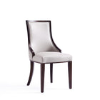 Manhattan Comfort - Lot de 4 chaises de salle à manger traditionnelles Grand 18,5 po en similicuir gris clair-Piètement standard à 4 pieds