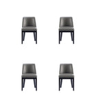 Manhattan Comfort - Lot de 4 chaises de salle à manger modernes Gansevoort 19 po en similicuir gris galet-Chaise de salle à manger moderne pour salle à manger et usage de travail Lot de 4