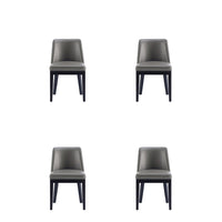 Manhattan Comfort - Lot de 4 chaises de salle à manger modernes Gansevoort 19 po en similicuir gris galet-Chaise de salle à manger moderne pour salle à manger et usage de travail Lot de 4